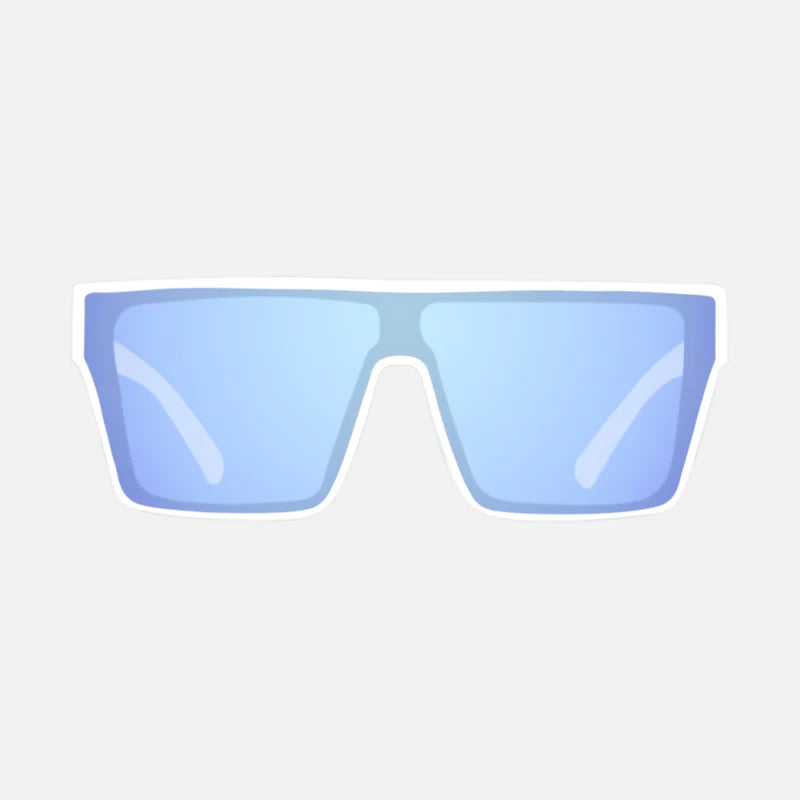 Voodoo - Matte white Frame Grey Blue White Iridium Lens