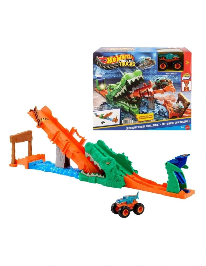 Hot Wheels Monster Trucks Knock the Croc Playset