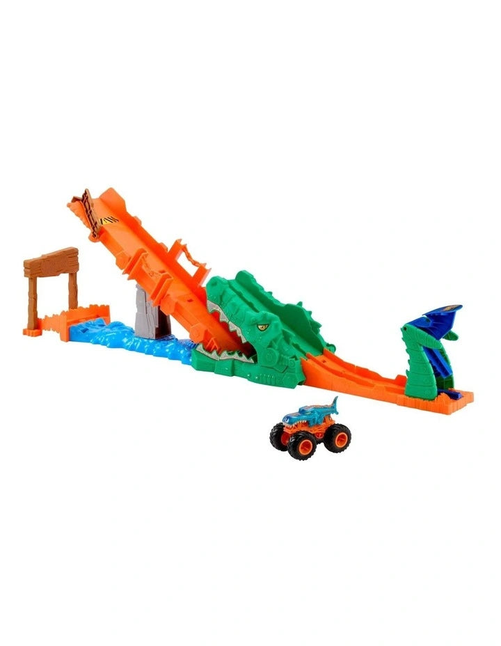 Hot Wheels Monster Trucks Knock the Croc Playset