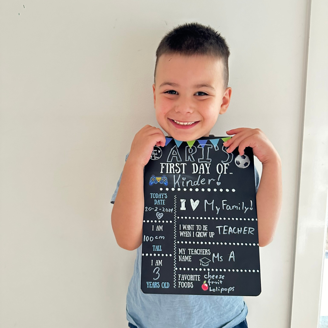 First Day Of / Last Day Of Chalkboard (Double-Sided) - Pink Version