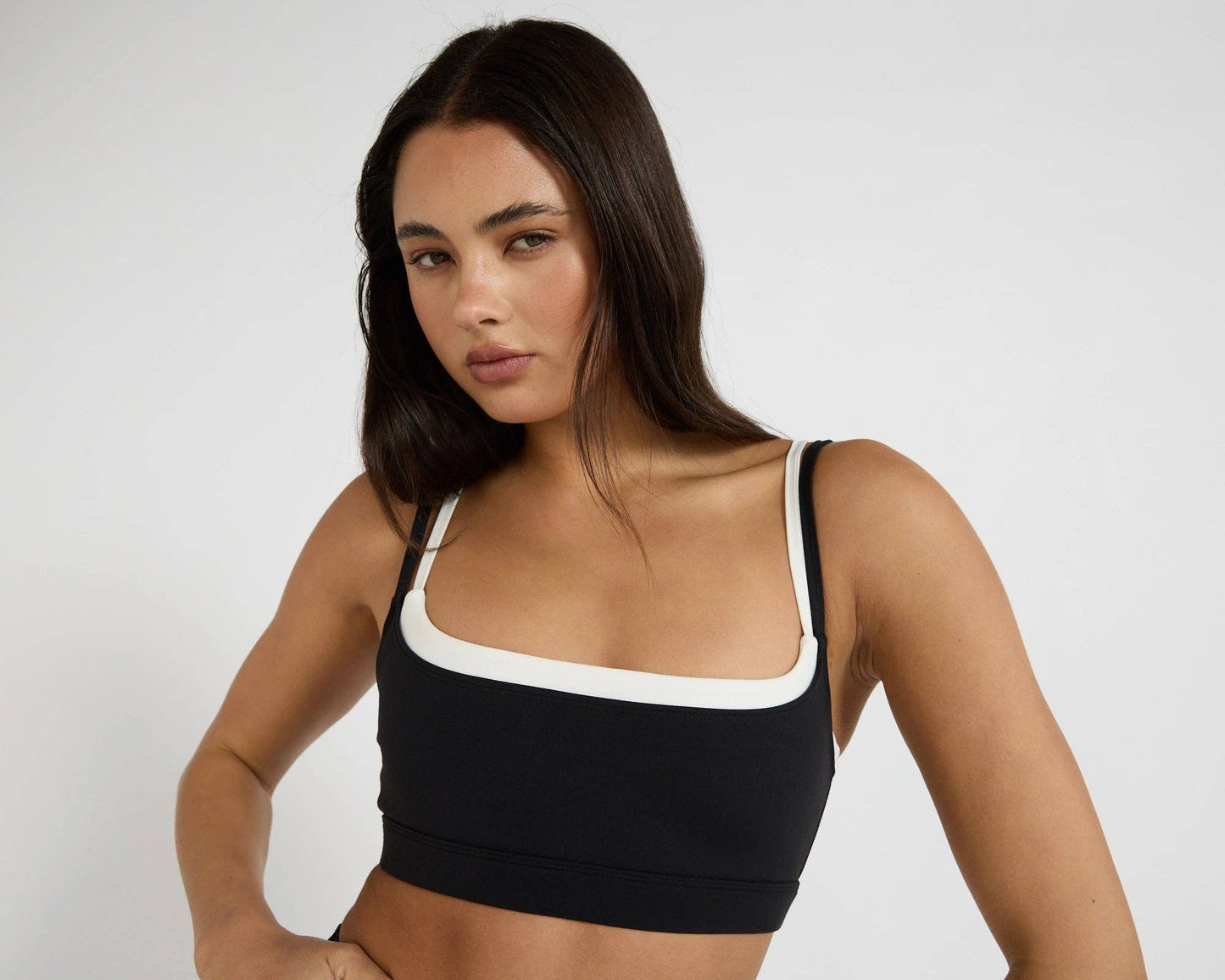 ALLFENIX CloudCore Double Layer Contrast Sports Bra - Black