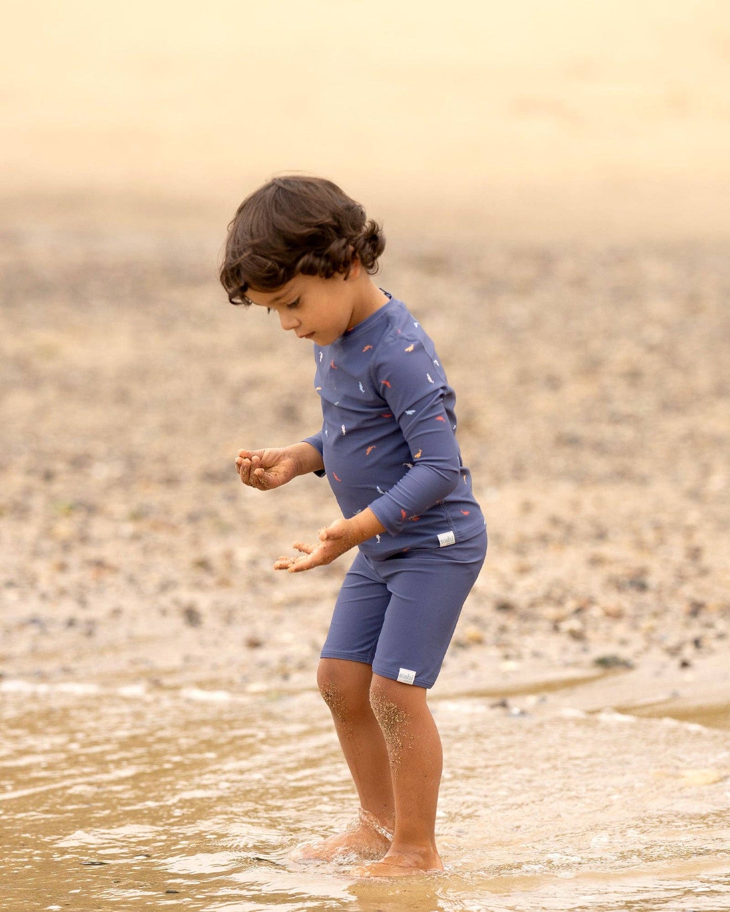 Swim Kids Rashie L/S Half Zip Classic - Big Blue