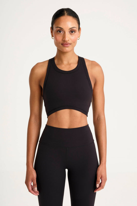 ALLFENIX CloudCore High Neck Longline Sports Bra - Black