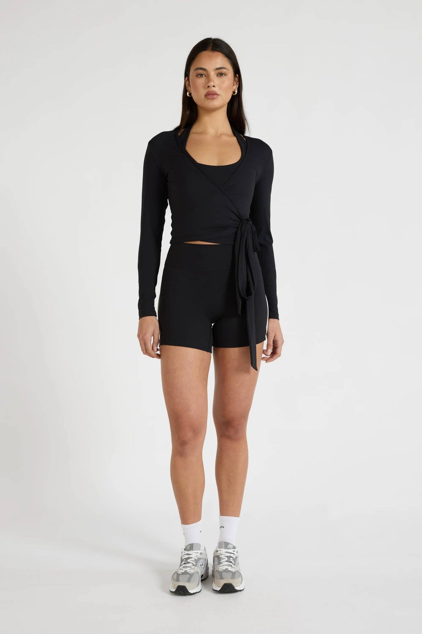 ALLFENIX CloudCore Lite Long Sleeve Wrap Top - Black