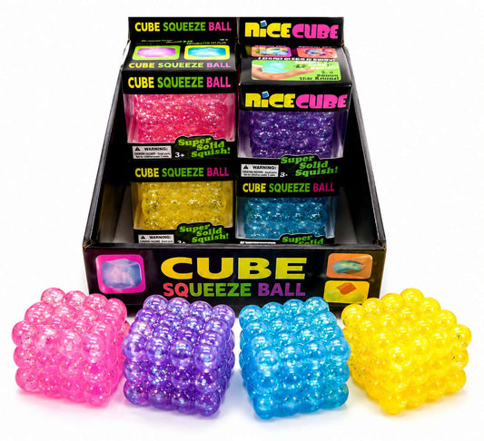 Squishy Glitter Grape Cube