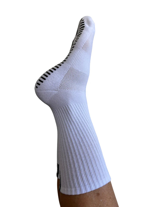 GSOXS White Athletic Grip Sock - Large