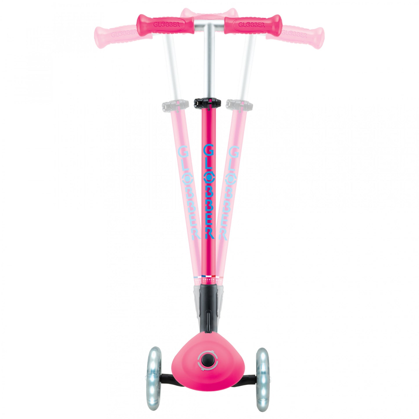 Globber Primo Foldable Plus Lights - Fuchsia Pink