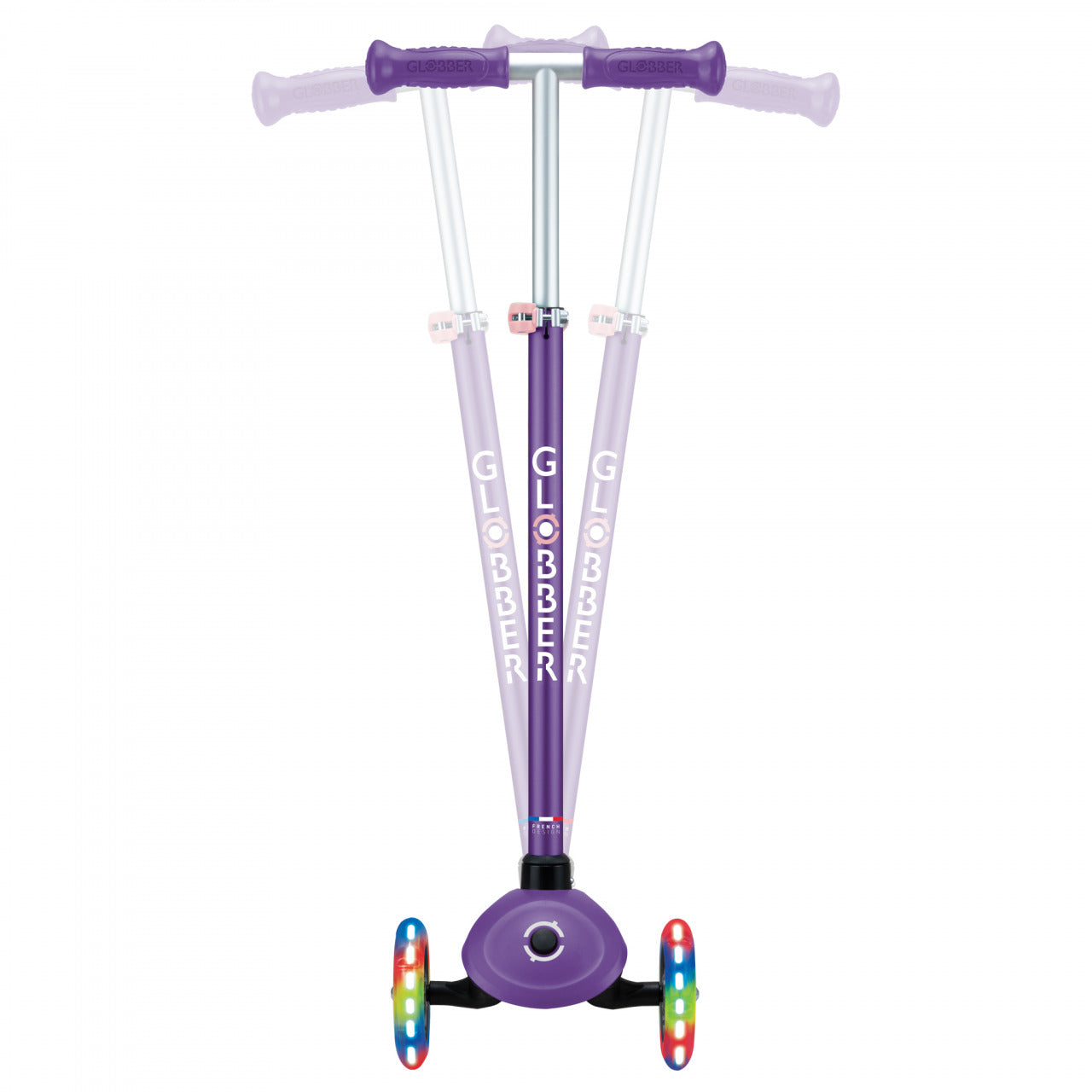 Globber Primo Plus Lights - Dark Purple/Pastel Pink