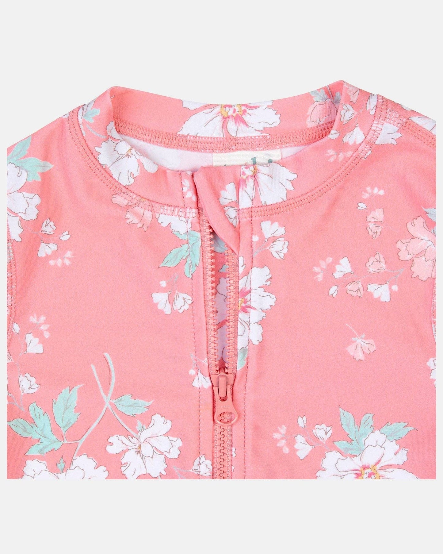 Swim Kids Rashie L/S Full Zip Classic - Scarlet