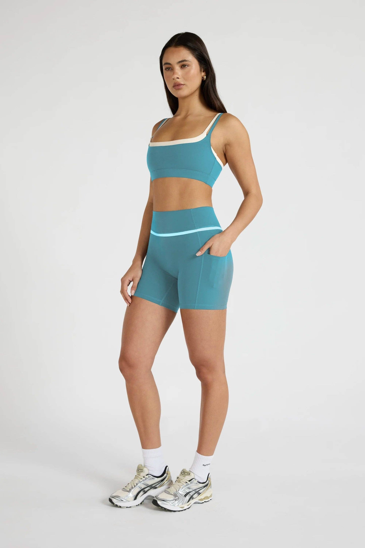 ALLFENIX CloudCore Contrast Double Layer Sports Bra - Lagoon