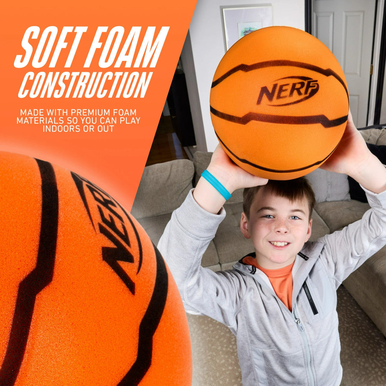 NERF Quietcourt Foam Basketball 29.5in