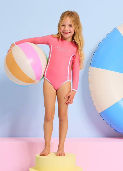 Seafolly Kids Essential Logo Paddlesuit - Bubblegum