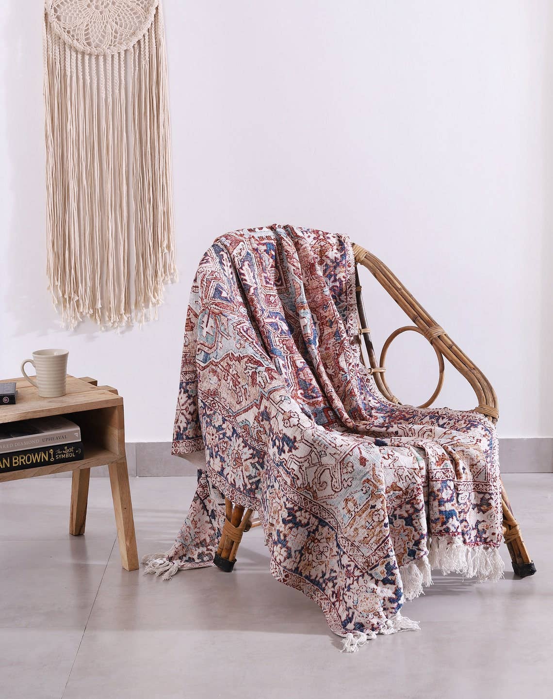 Luxury Rustic Cotton Wool Throw Rug Blanket Quilt - Brown