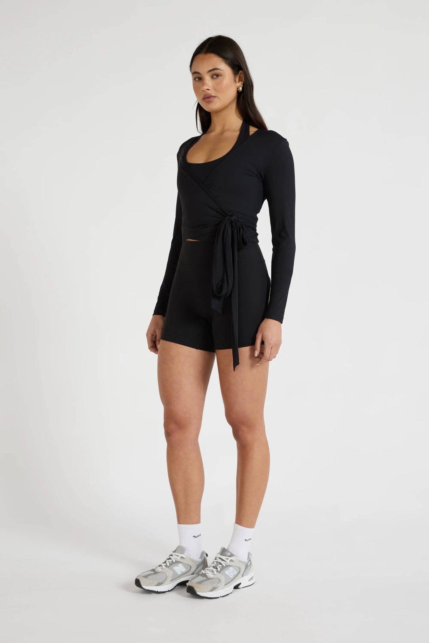 ALLFENIX CloudCore Lite Long Sleeve Wrap Top - Black