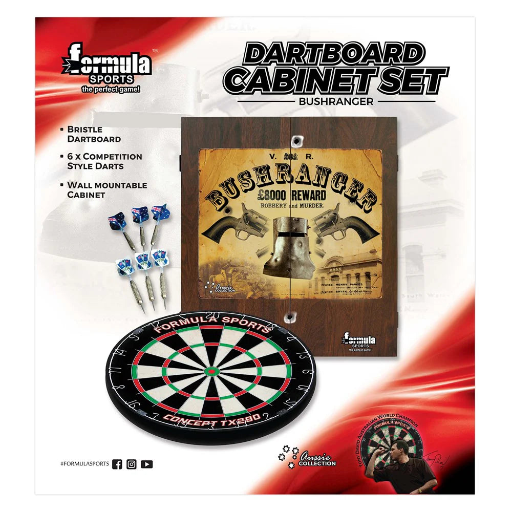 Formula Sports Dartboard Cabinet Set ~ Bushranger