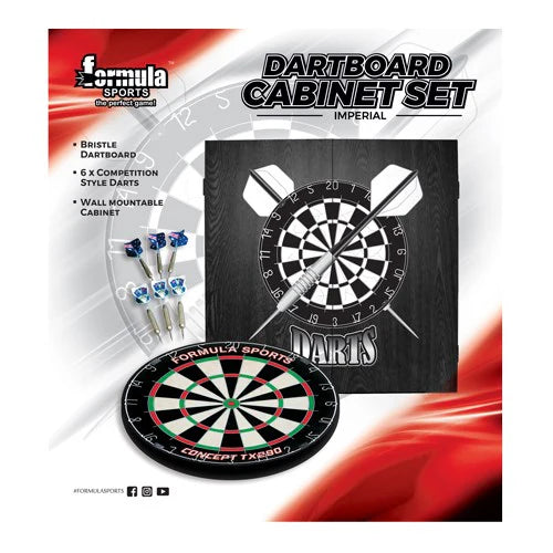 Formula Sports Dartboard Cabinet Set ~ Imperial