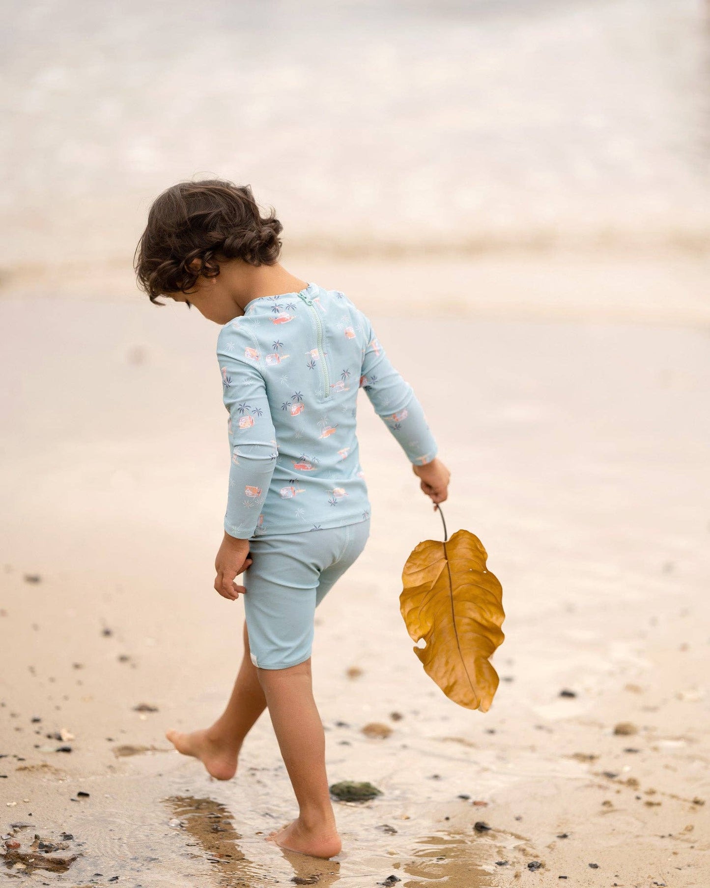 Swim Kids Rashie L/S Half Zip Classic - Uluwatu