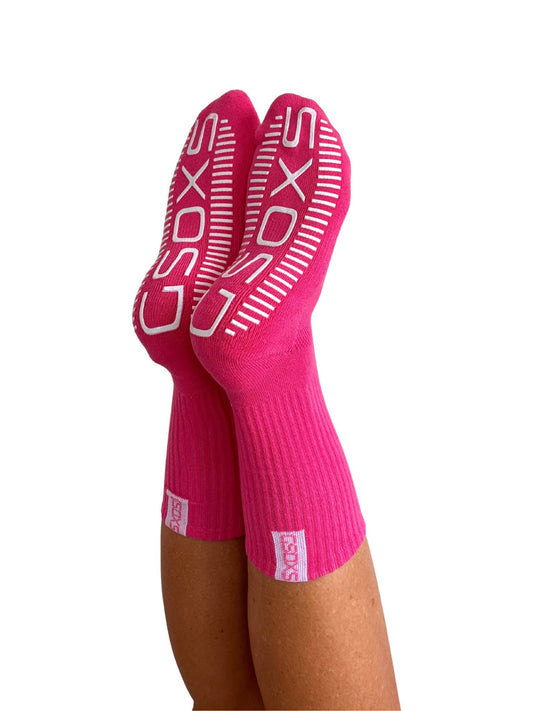 GSOXS Pink Athletic Grip Sock - Large