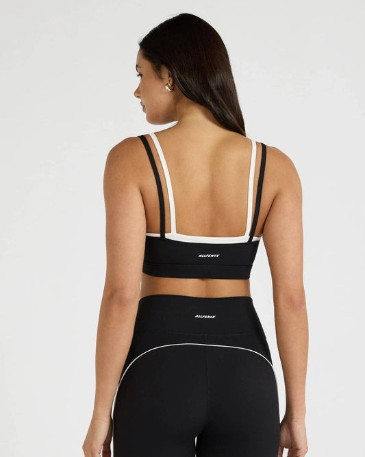ALLFENIX CloudCore Double Layer Contrast Sports Bra - Black