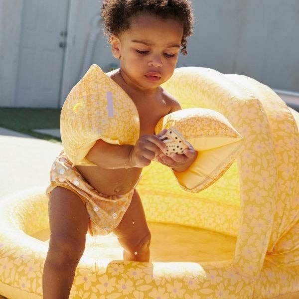 Swim Essentials Inflatable Arm Bands Flowers Yellow, 0-2 yrs