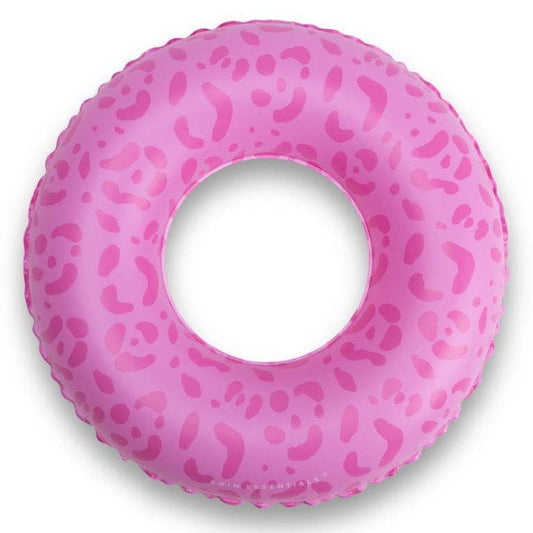Swim Essentials Inflatable Swim Ring - Pink Leopard, 55 cm