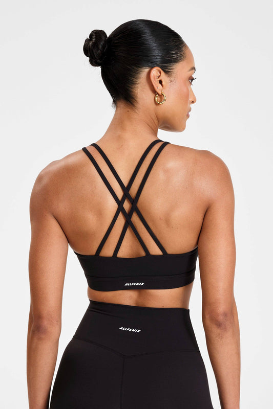 EcoSculpt Cross Back Sports Bra - Black