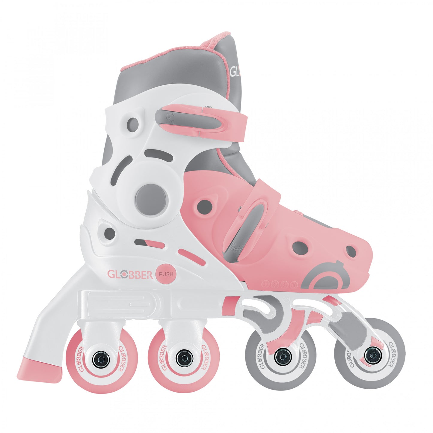 Globber Learning Skates 2 in 1 - Pastel Pink X/XS 3+