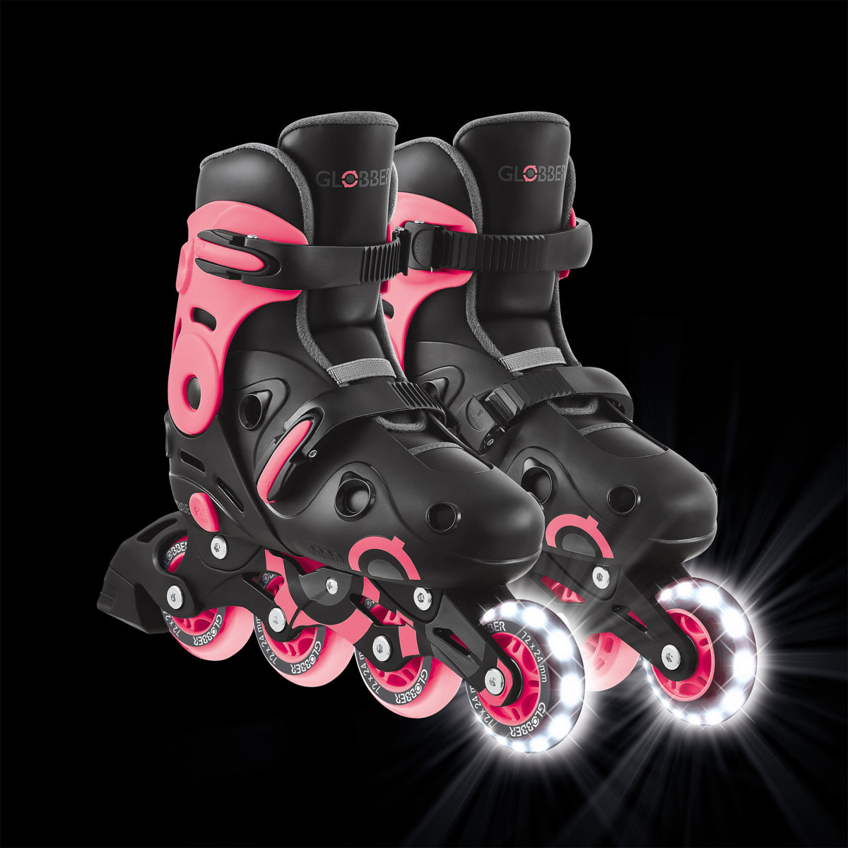 Globber Go Skates Lights - Coral Pink 5+