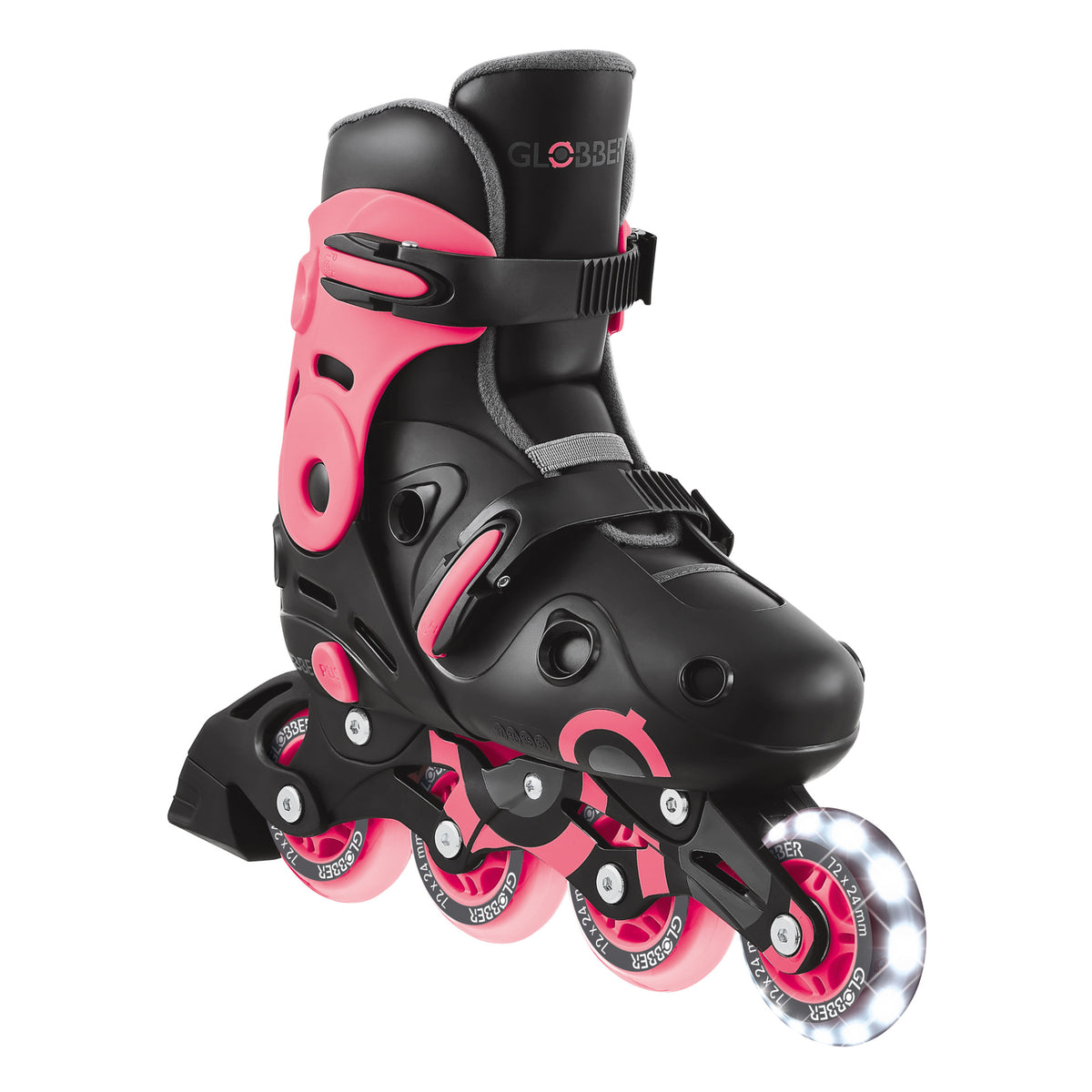 Globber Go Skates Lights - Coral Pink 5+