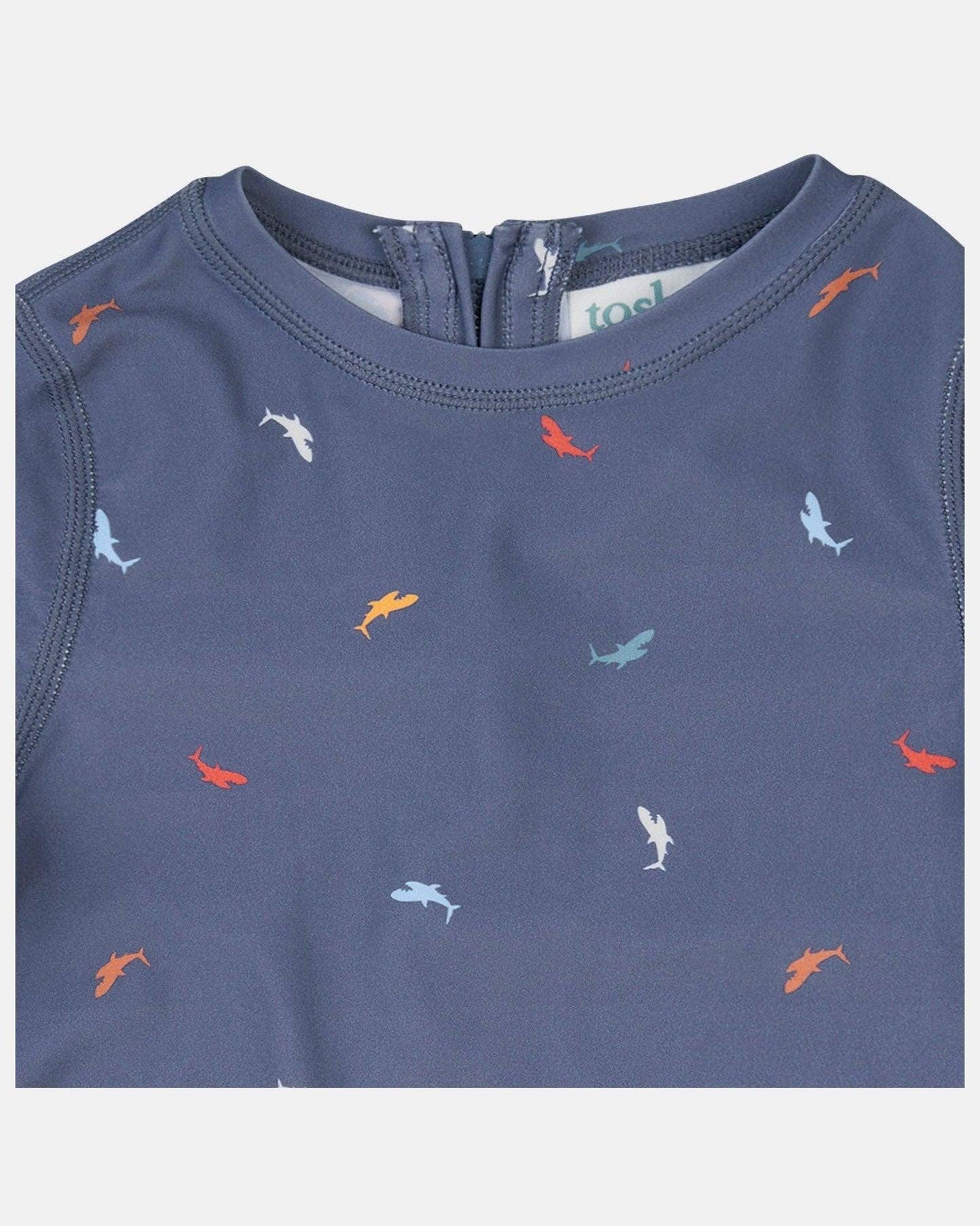 Swim Kids Rashie L/S Half Zip Classic - Big Blue