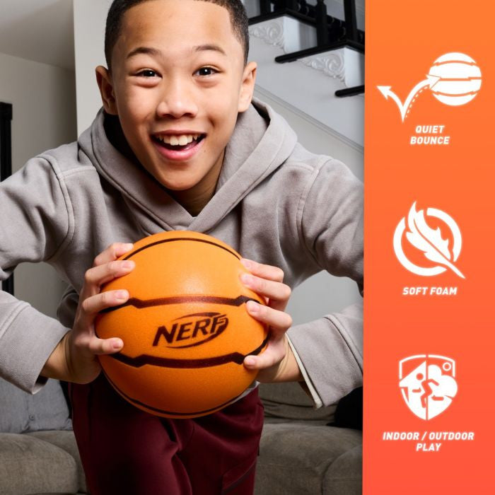 NERF Quietcourt Foam Basketball 7in