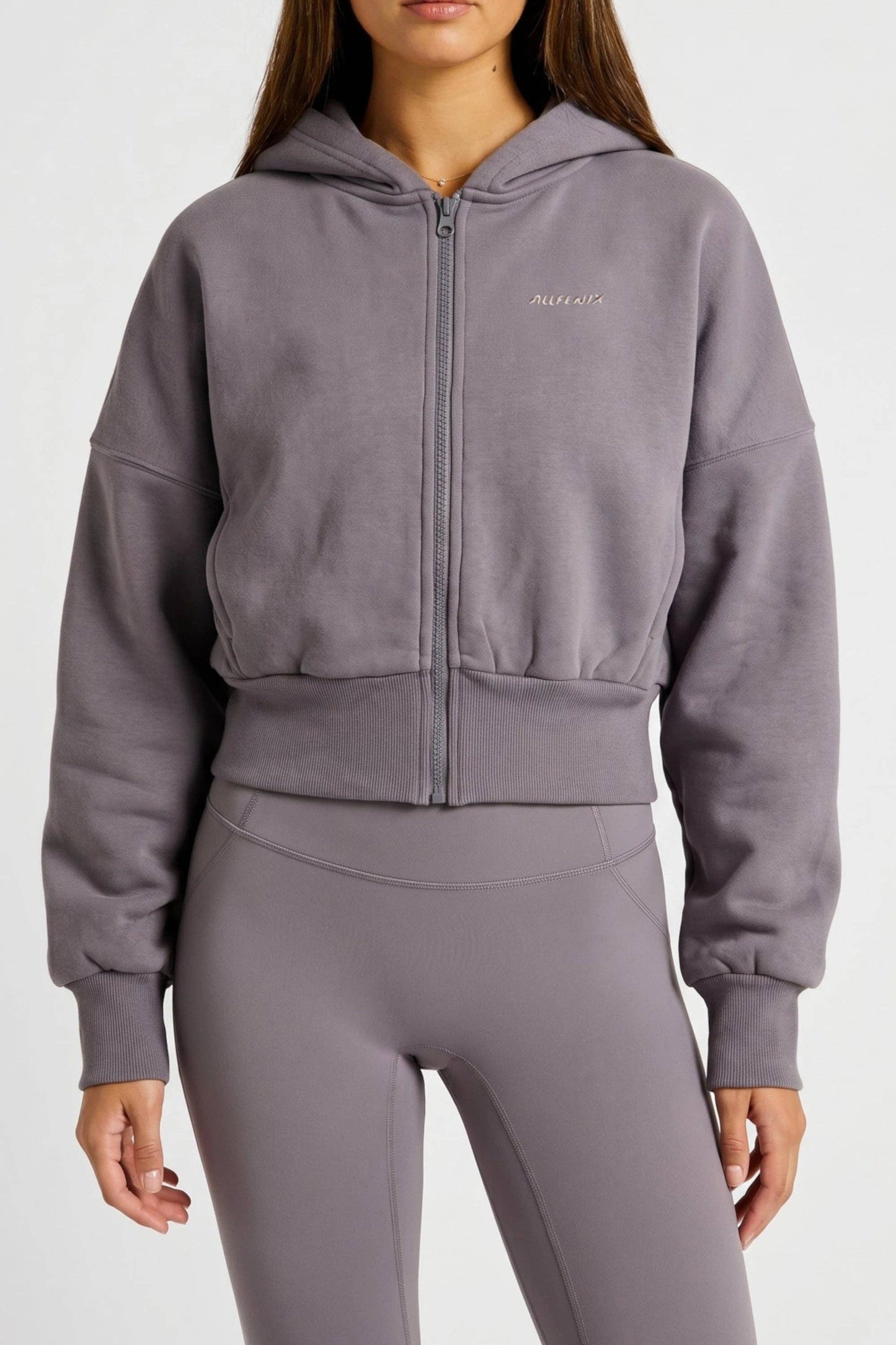 ALLFENIX Cropped Zip Hoodie