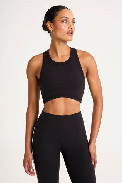 ALLFENIX CloudCore High Neck Longline Sports Bra - Black