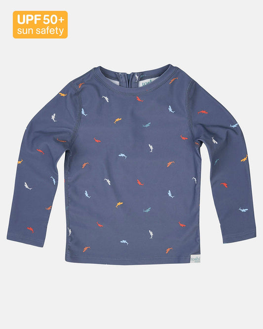 Swim Kids Rashie L/S Half Zip Classic - Big Blue