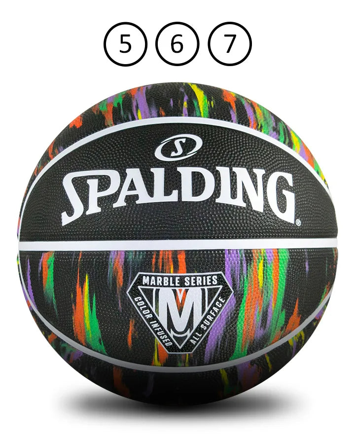 Spalding Marble Outdoor Basketball- Black/Multi Sz 7
