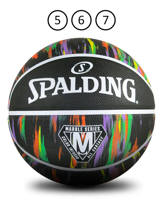 Spalding Marble Outdoor Basketball- Black/Multi Sz 7
