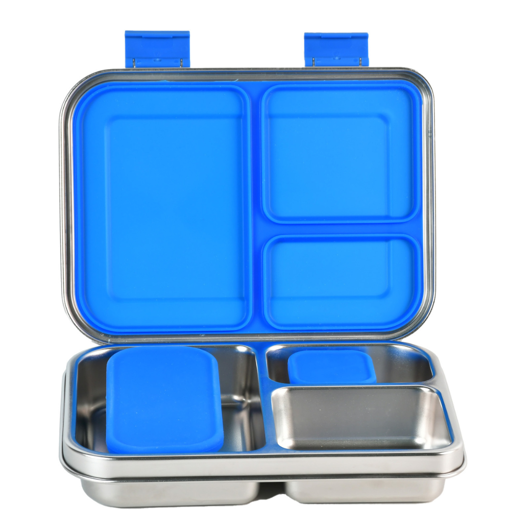 Mighty Stainless Steel 3-Compartment Lunchbox - Blue