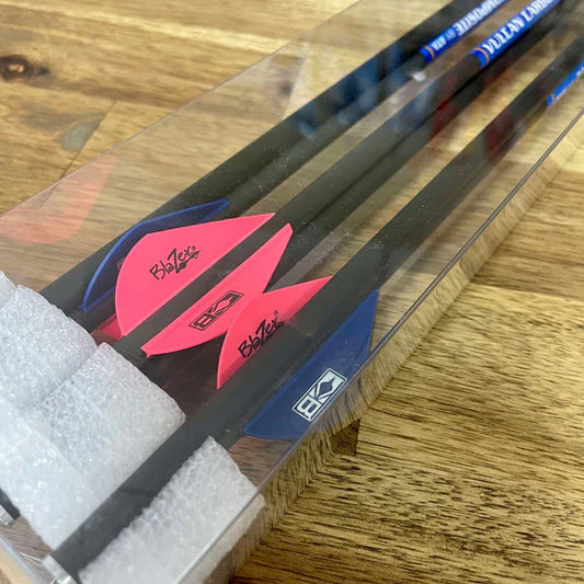 Vulcan Carbon Arrow 2" Blazer Vane (Pink & Blue Fletch)