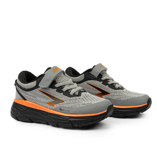 Axion Velcro Strap Boys Runner - Grey/Black/Orange