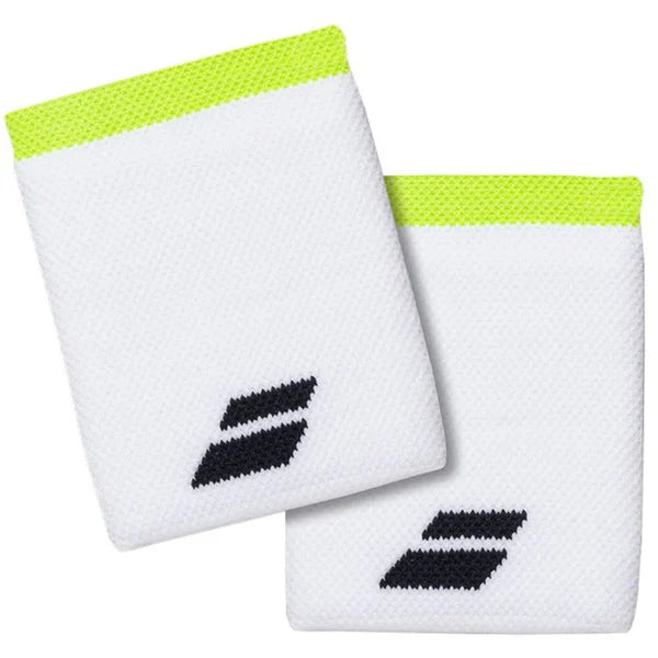 Babolat Logo Wristband 2 Pack - White/Aero Strike
