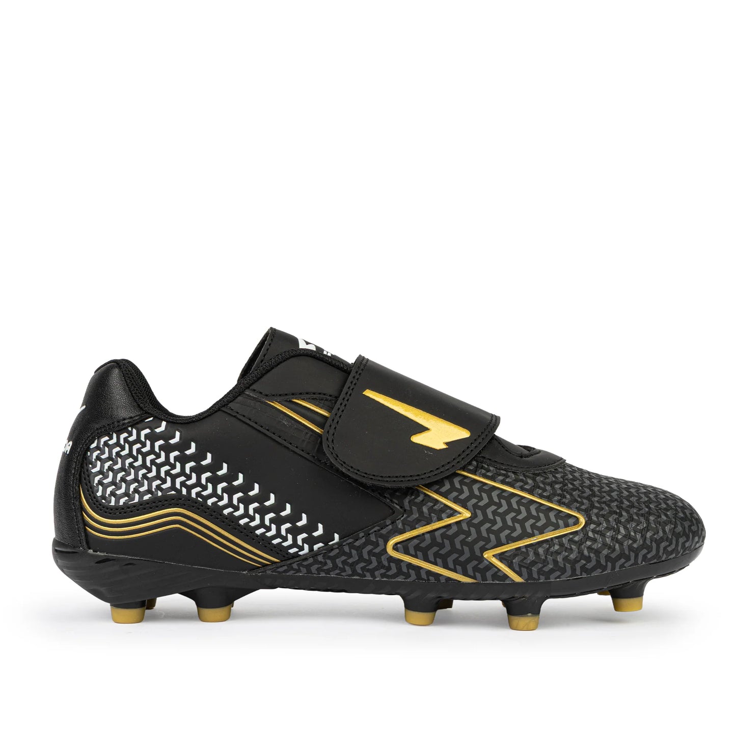 Catalyst Junior Football Boots - Black/Gold Velcro Strap