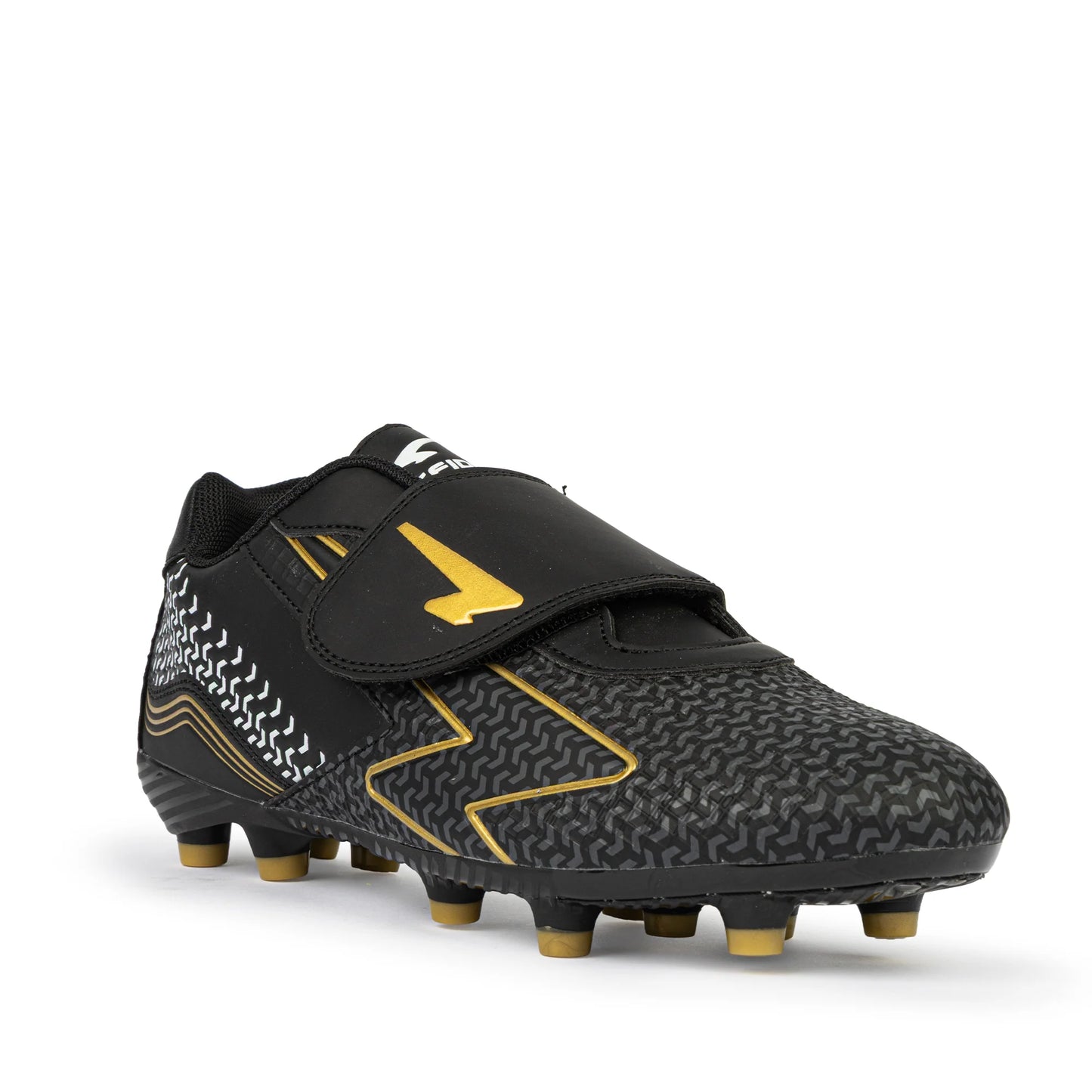 Catalyst Junior Football Boots - Black/Gold Velcro Strap