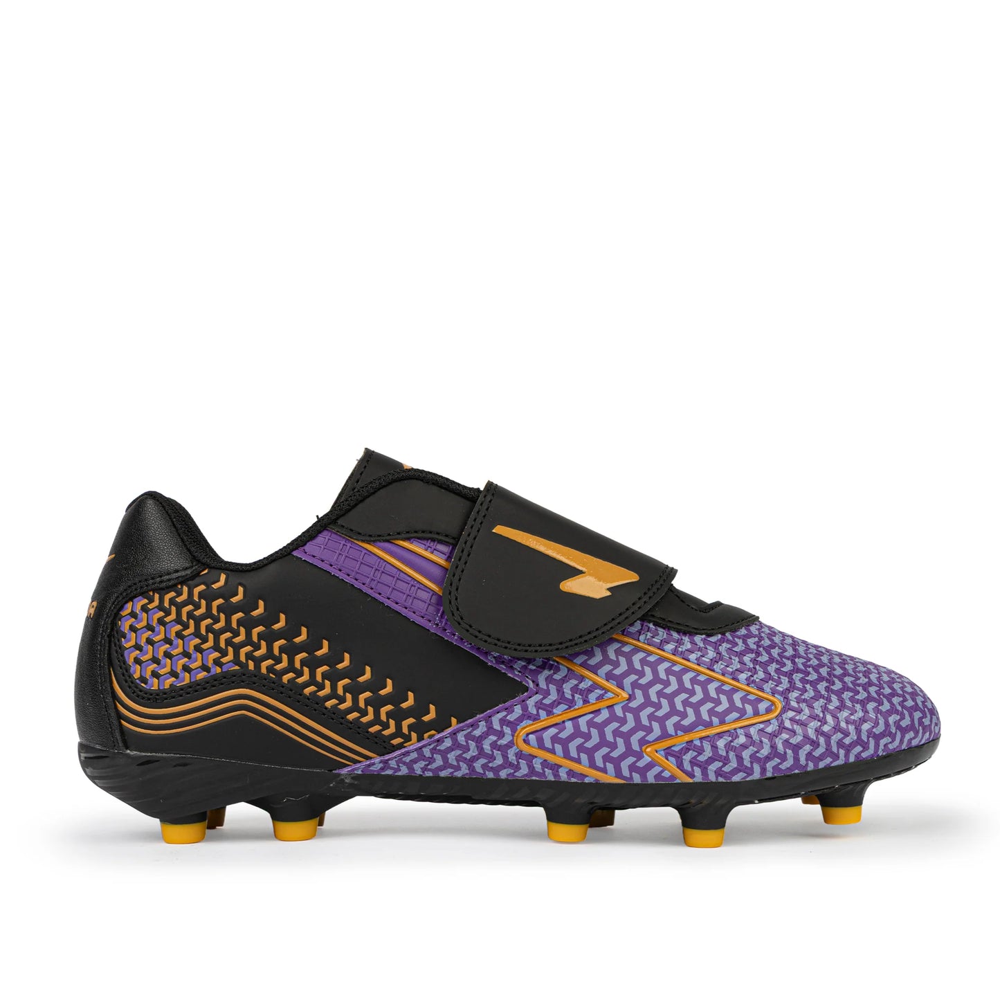 Catalyst Junior Football Boots - Purple/Gold/Black Velcro Strap