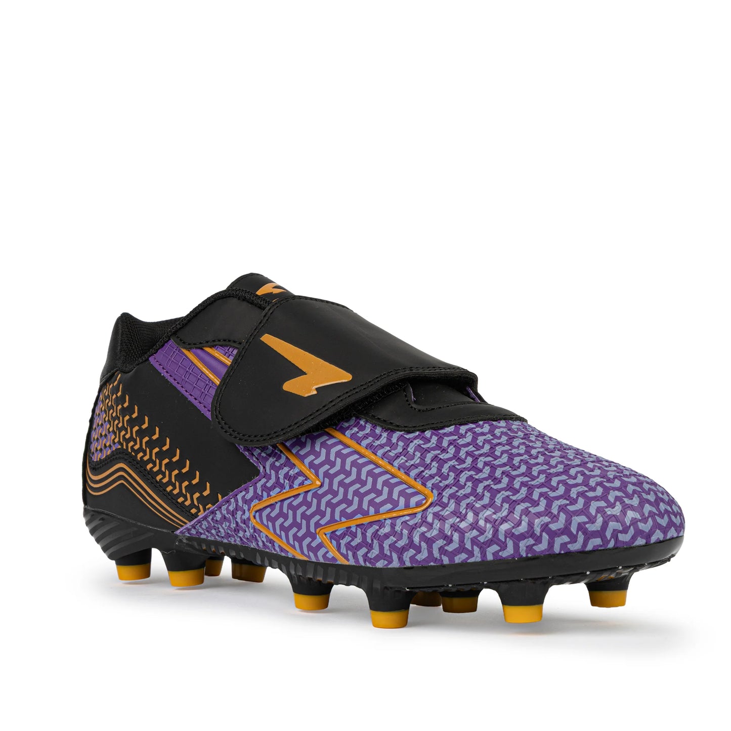 Catalyst Junior Football Boots - Purple/Gold/Black Velcro Strap
