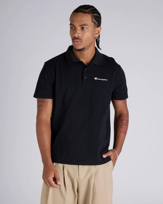 Champion Script Pique Polo - Black