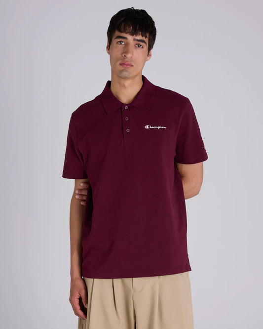 Champion Script Pique Polo - Maroon