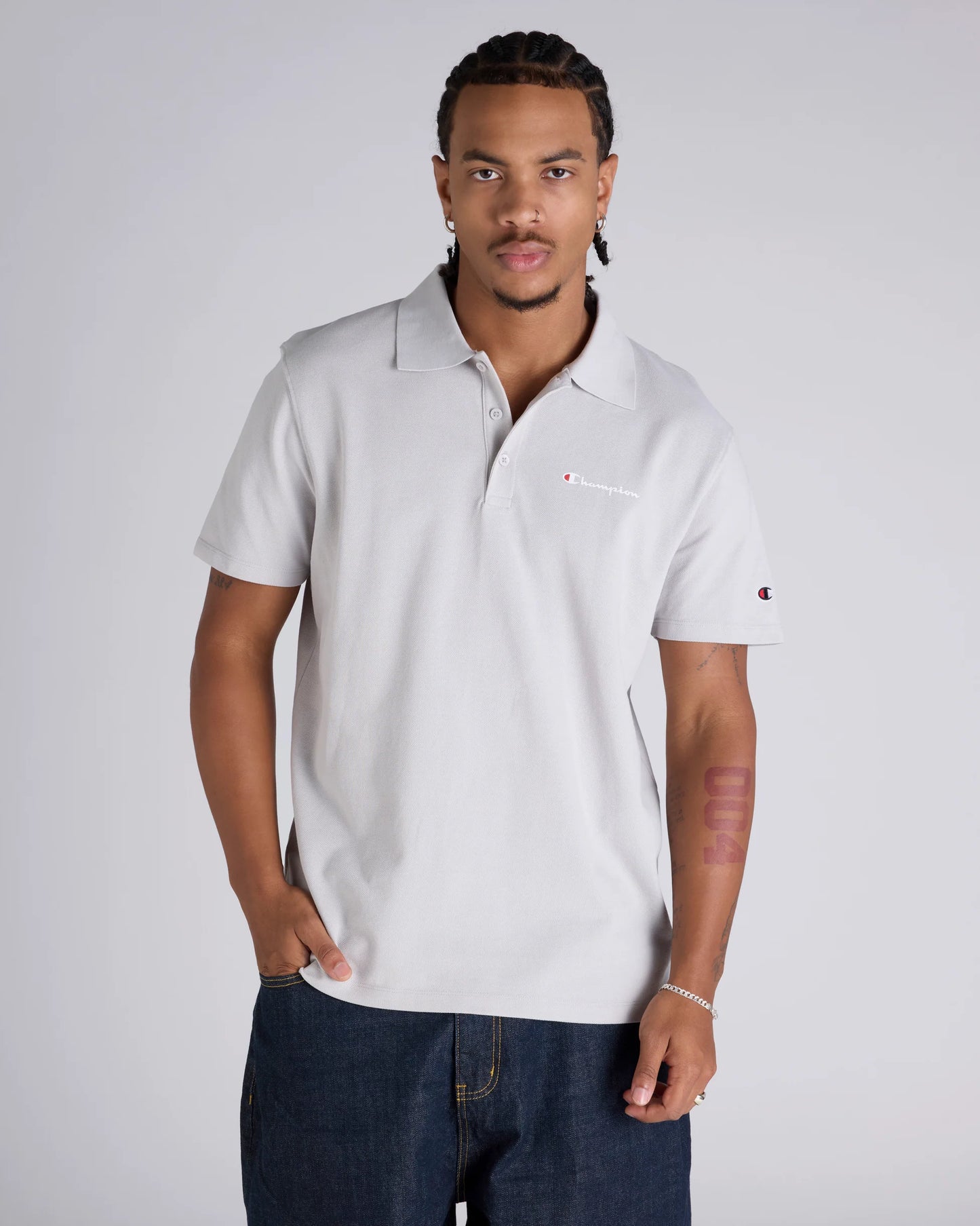 Champion Script Pique Polo - Albatross