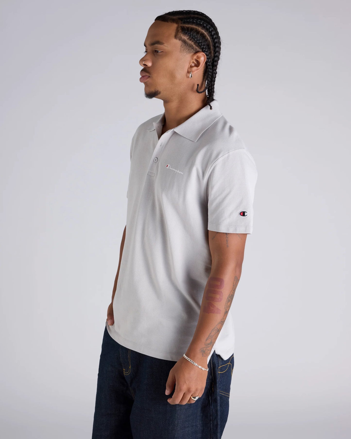 Champion Script Pique Polo - Albatross