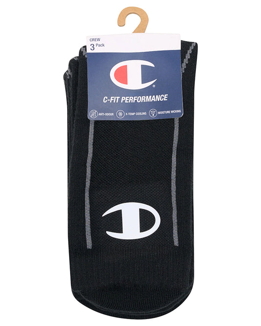 Campion Legacy C-Fit Crew Socks 3pk - Black