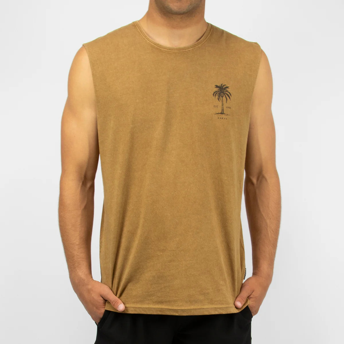 Areca Men's sleeveless muscle top - Mustard